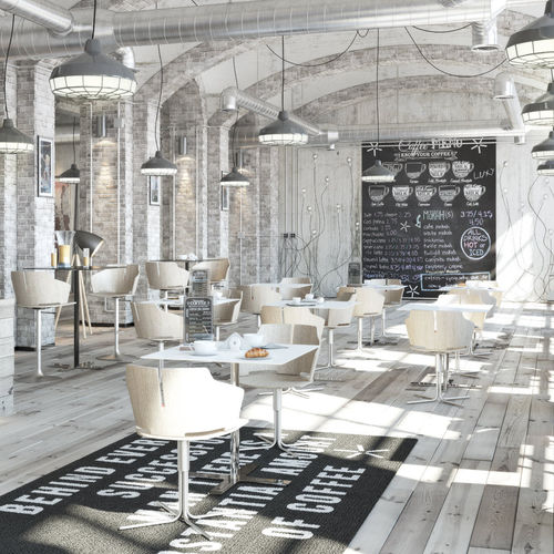 Table bistrot contemporaine - INCOLLECTION : INCROCIO - LUXY - en MDF / en HPL / en acier inoxydable