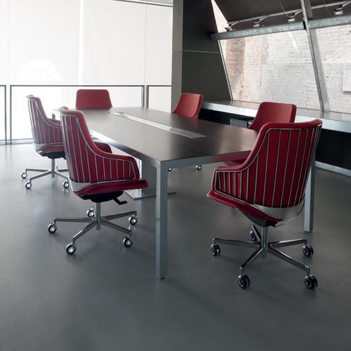 Fauteuil de bureau contemporain - ITALIA - LUXY - en cuir / en métal / inclinable