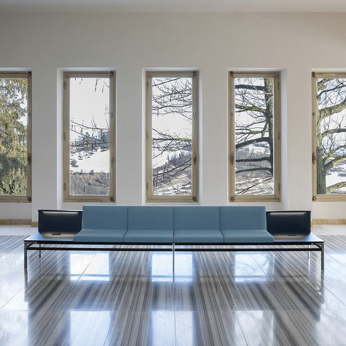 Banquette contemporaine - PONTE - LUXY - en cuir / en métal / professionnelle