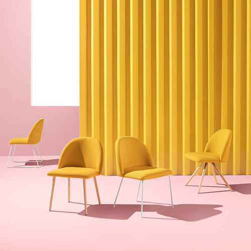 Chaise visiteur contemporaine - BLOOM - LUXY - d'intérieur / en tissu / avec piètement en métal