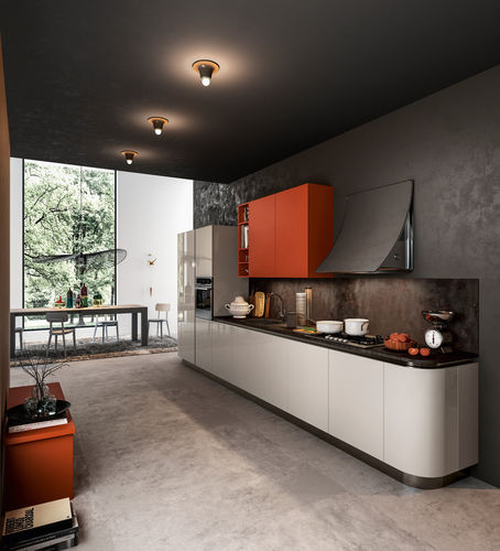 Cuisine contemporaine - TIME 5 - Arredo3 s.r.l. - en stratifié / sans poignée / laquée