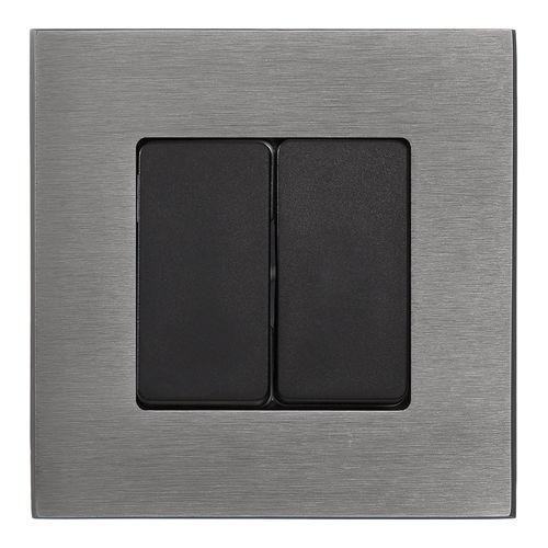 Interrupteur bouton poussoir - FEDE Switch & Light - encastré / double / en laiton brossé