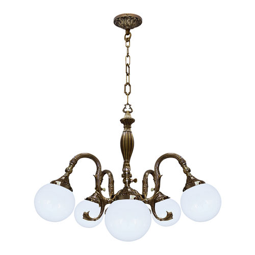 Lustre classique - MILAZZO IV - FEDE Switch & Light - en laiton / 5 ampoules / professionnel