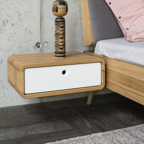 Table de chevet contemporaine - TERRA - JAVORINA - en chêne / en noyer / en bois massif