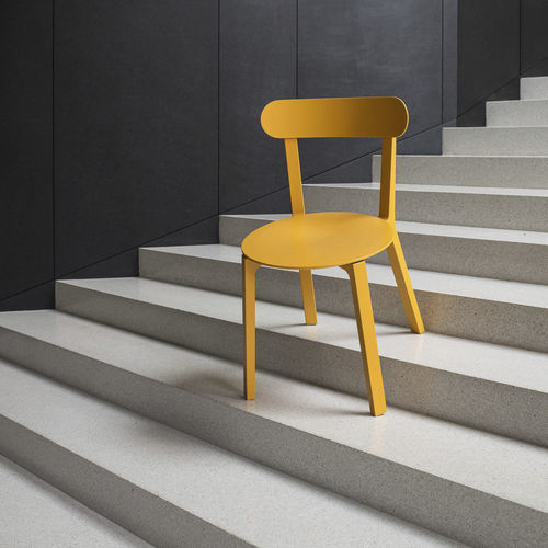 Chaise contemporaine - LOPA - JAVORINA - d'extérieur / en tissu / en chêne