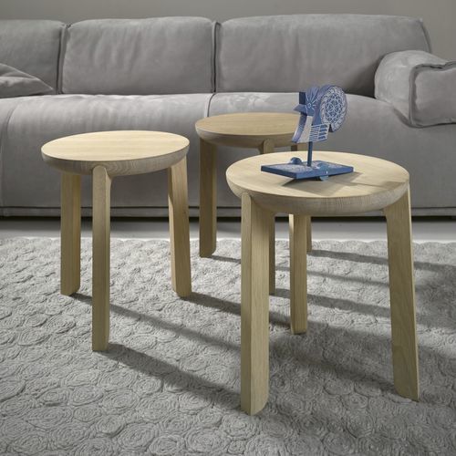 Tabouret contemporain - JURO - JAVORINA - en tissu / en chêne / en bois massif