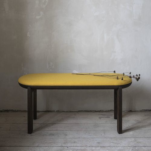 Banquette contemporaine - JURO - JAVORINA - en tissu / avec piètement en chêne / avec piètement en noyer