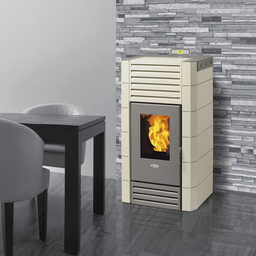Poêle chaudière à granulés - H25  - FAIR srl - 20 kW - 50 kW / contemporain / en acier
