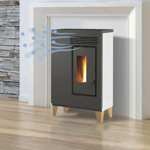 Poêle à granulés - ECO60H – PIEDINI LEGNO NATURALE - FAIR srl - 0 - 5 kW / sur pieds / contemporain