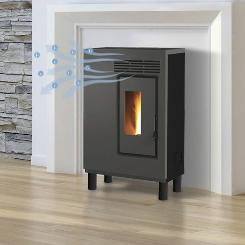 Poêle à granulés - ECO60H – PIEDINI LEGNO IN TINTA - FAIR srl - 0 - 5 kW / sur pieds / contemporain