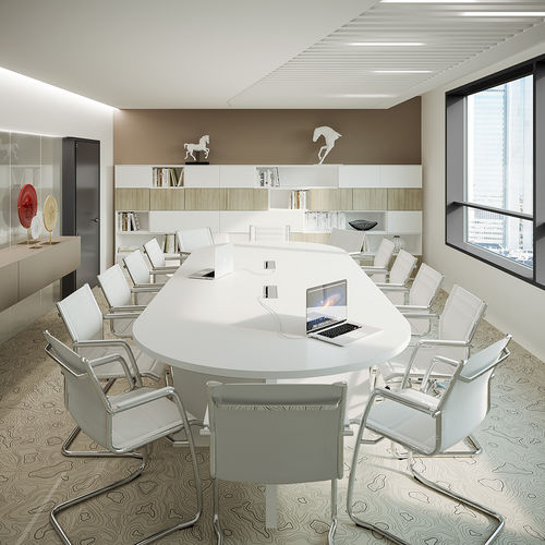 Table de réunion contemporaine - OF 54 - GIESSEGI - en orme / en mélaminé / ovale