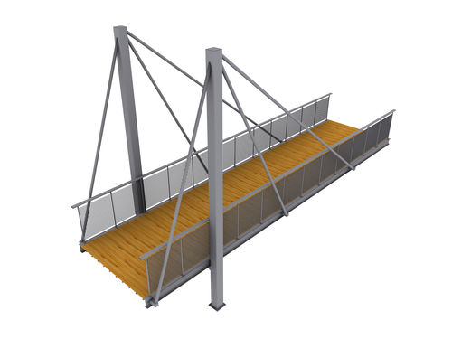 Pont en acier - CABLE STAYED - Janson Bridging - à hauban / préfabriqué