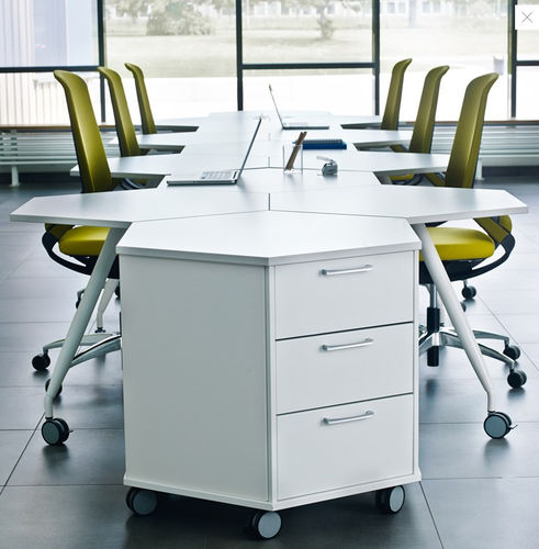Caisson de bureau en métal - TRIXAGON  - KINNARPS - stratifié / à 3 tiroirs / à roulettes