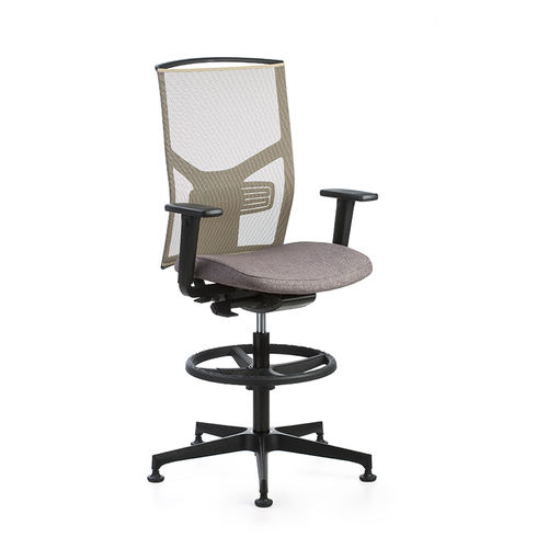 Tabouret de bureau en résille - ATIKA - DILEOFFICE - avec piètement en métal / à roulettes / tapissé