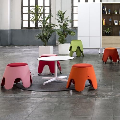 Tabouret contemporain - MEDUSA - DILEOFFICE - en tissu / avec piètement en métal / à roulettes