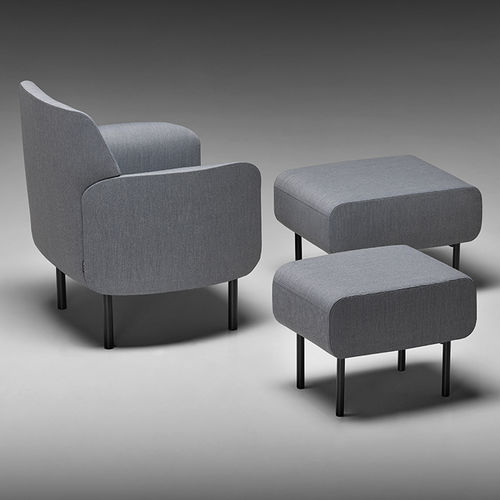 Fauteuil contemporain - NONA - mminterier - en tissu / en acier / avec repose-pieds