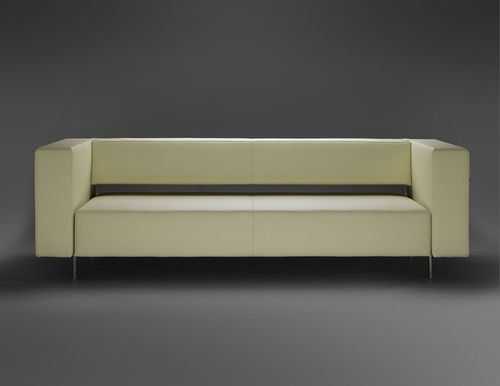 Canapé contemporain - HATT  - mminterier - en cuir / beige / 3 places