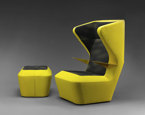 Fauteuil visiteur design original - FUGA - mminterier - en tissu / à oreilles / à dossier haut