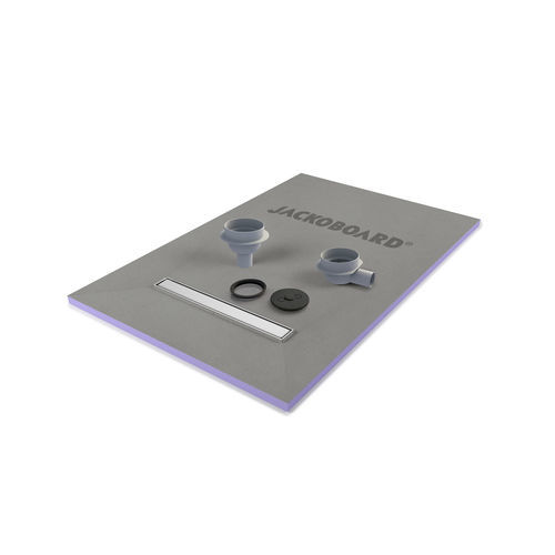 Receveur de douche rectangulaire - JACKOBOARD&reg; Aqua Line easy - Jackon Insulation - à carreler / en polystyrène extrudé / en acier inoxydable brossé