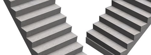 Escalier droit - Bison - à marches en béton / structure en béton / technique