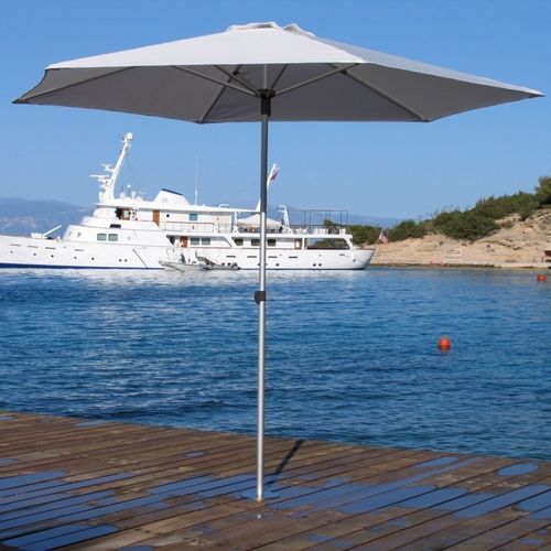 Parasol à mât central - P2 - PROSTOR - rond / en aluminium anodisé / en béton