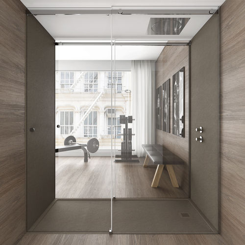 Receveur de douche rectangulaire - QUADRO - HIDROBOX by absara - à poser / à fleur de sol / en Solid Surface