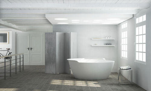 Baignoire ronde - BETA ESSENTIAL V5 D150 - HIDROBOX by absara - à poser / en Solid Surface / hydromassage