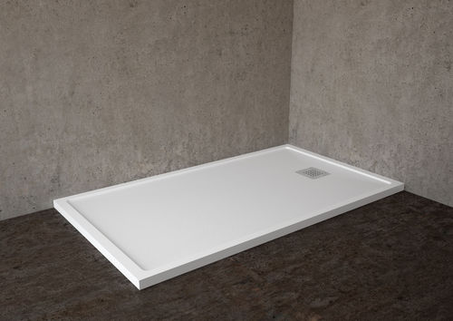 Receveur de douche rectangulaire - CUBE - HIDROBOX by absara - à poser / à fleur de sol / en Solid Surface