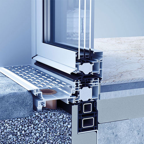 Caniveau de drainage en aluminium heroal DS heroal avec grille / de porte Caniveau de drainage en aluminium heroal DS heroal avec grille / de porte