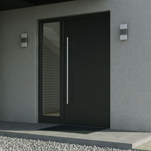 Porte d'entrée - D 65 - heroal - en aluminium / battante / contemporaine