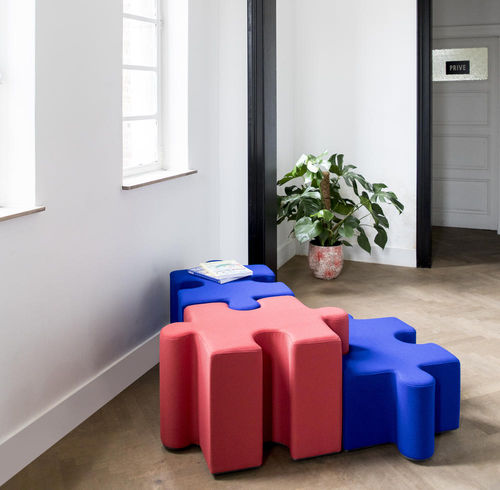 Pouf contemporain - BUZZIPUZZLE - BuzziSpace - en tissu / en mousse / carré