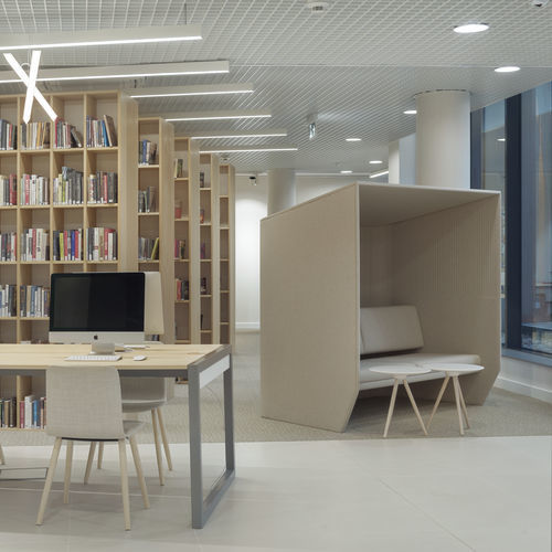 Cabine de bureau acoustique - BUZZIHUB - BuzziSpace - pour 2 personnes / en tissu / en mousse