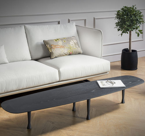 Table basse contemporaine - NOMON - en noyer / en frêne / avec piètement en noyer