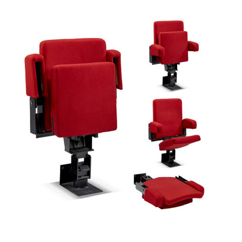 Fauteuil d'auditorium contemporain - BACKWARDS-BENDING TRIBUNE - kleslo - en tissu / en mousse / en bois