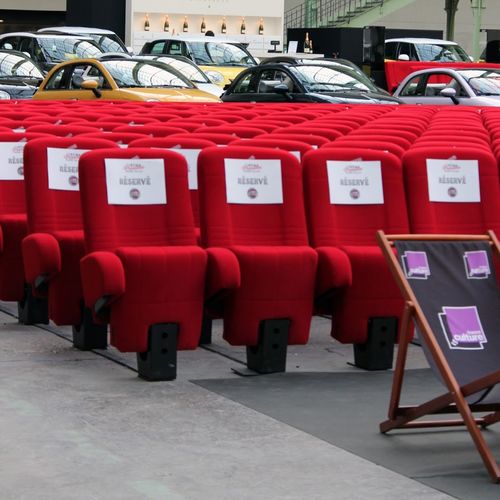 Fauteuil d'auditorium contemporain - MULTIPURPOSE HALL - kleslo - en tissu / en métal / pliant