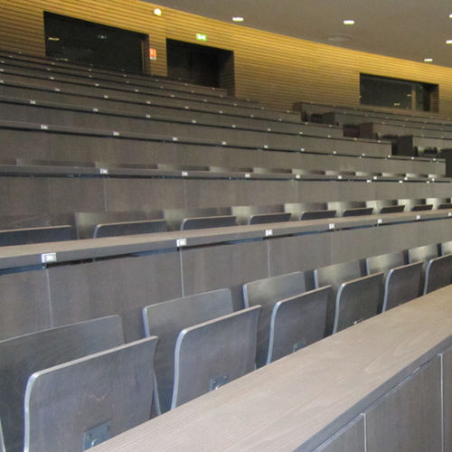 Fauteuil d'auditorium contemporain - LECTURE - kleslo - en métal / pliant / à tablette