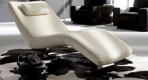 Chaise longue contemporaine - STONE - Gamamobel - en tissu / blanche