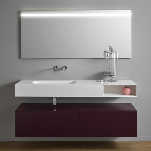 Vasque suspendue - M-EDGE - F.lli Stocco s.r.l. - en Corian® / avec étagère intégrée / rectangulaire