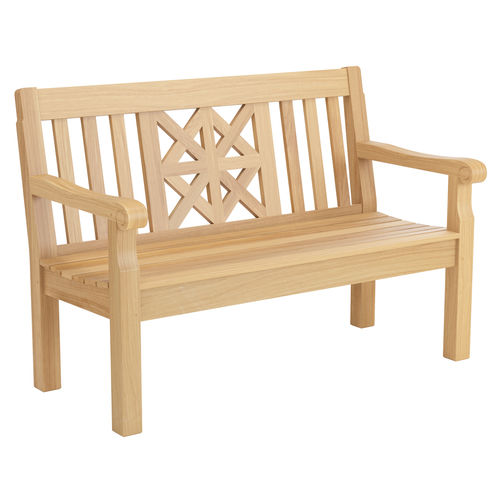 Banc de jardin contemporain - KENSINGTON - Garpa - en teck / avec dossier / avec accoudoirs