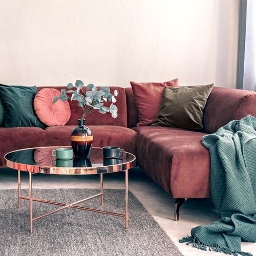 Tissu d'ameublement -  VELVET - RIOMA - uni / en velours / multicolore