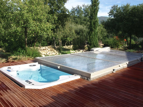 Abri de piscine plat - ABRISUD - en polycarbonate / motorisé