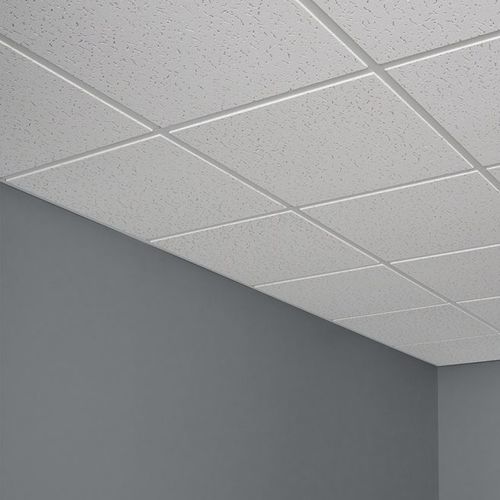 Panneau acoustique pour plafond - FISSURED™ BASIC - USG - en fibre minérale / carré / lisse
