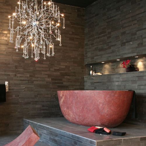 Baignoire ovale - PIEDRA ORION RT - Ws Bath Collections - en îlot / à usage professionnel / en pierre