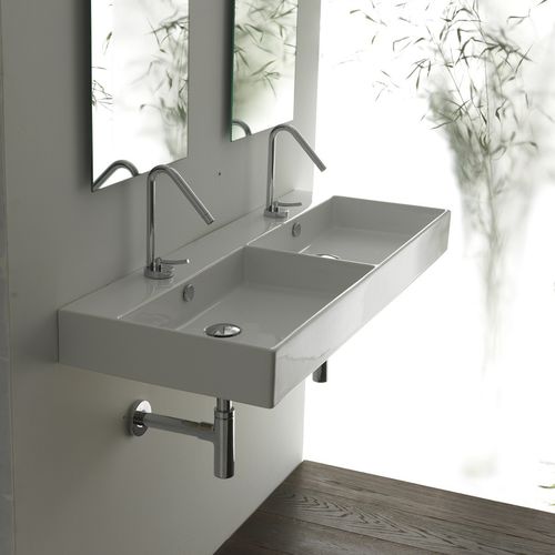 Vasque suspendue - UNLIMITED 120 - Ws Bath Collections - en céramique / double / rectangulaire