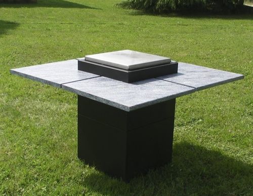 Table contemporaine - 510 - Vulcania - en acier inoxydable / carrée / avec plaque chauffante