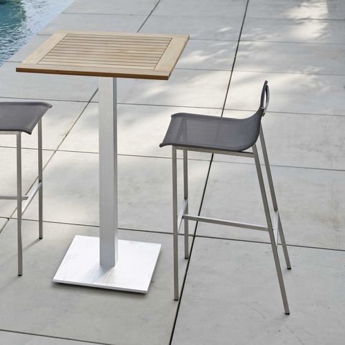Chaise de bar contemporaine - BARNY - STERN MOEBEL - d'extérieur / en Textilene® / en acier inoxydable