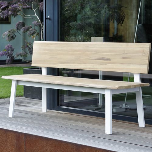 Banc de jardin contemporain - SAM - STERN MOEBEL - en teck / aluminium / avec dossier