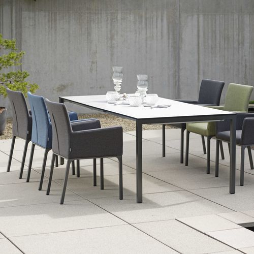 Chaise de salle à manger contemporaine - ARTUS  - STERN MOEBEL - de jardin / en tissu / avec piètement en aluminium