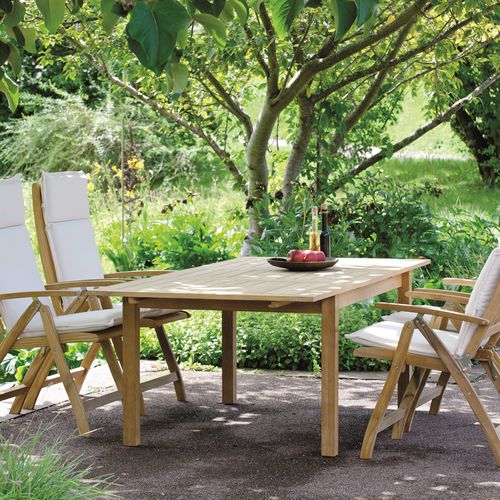 Table contemporaine - 420609 - STERN MOEBEL - en teck / avec piètement en teck / rectangulaire