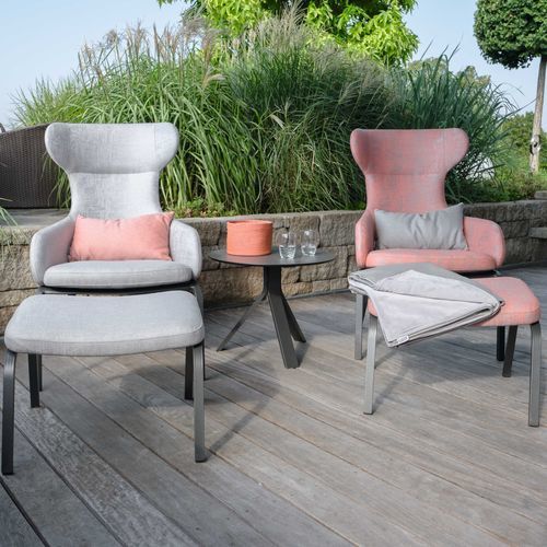 Tabouret contemporain - STAN - STERN MOEBEL - en tissu / avec piètement en aluminium / tapissé